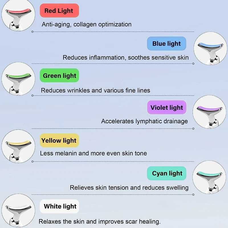 7-Color LED Photon Neck & Face Lifting Device