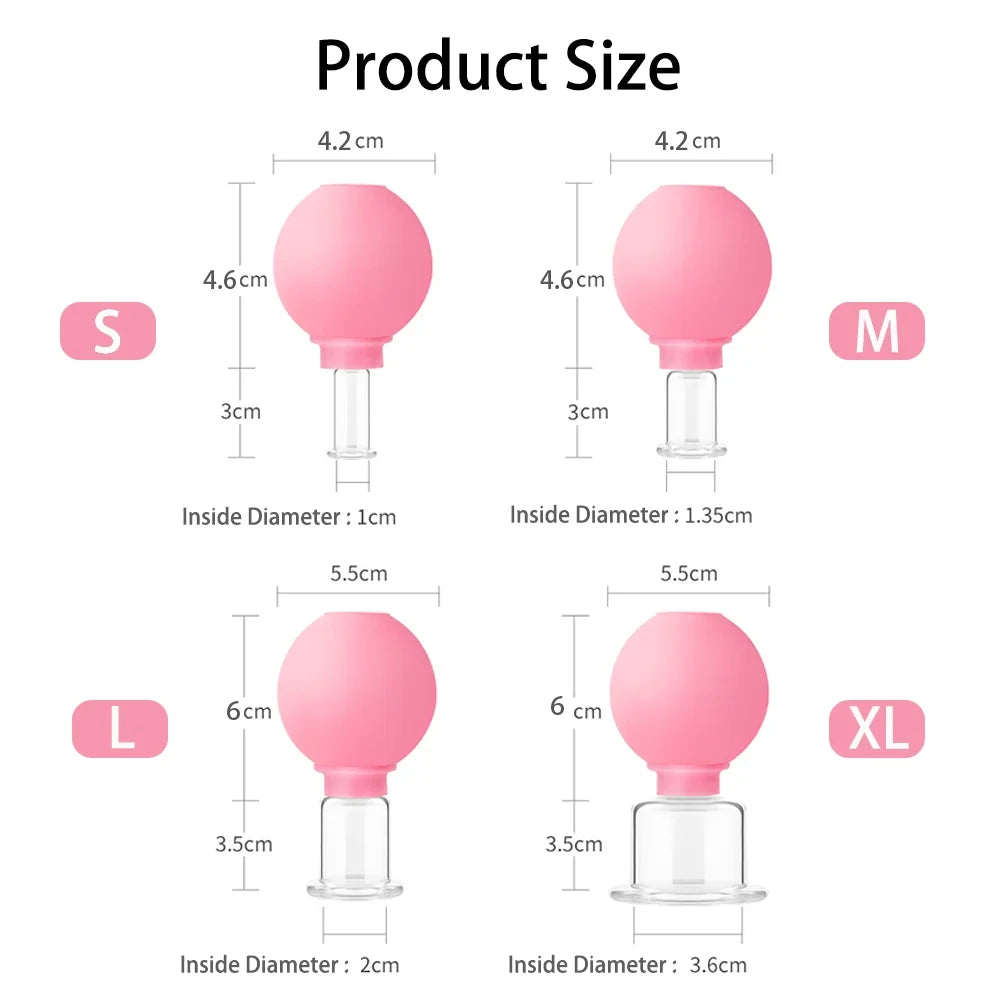 Facial Lifting Vacuum Massage Cups — Glass Cupping Set
