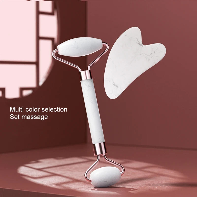 Resin Facial Massage Roller & Gua Sha Set