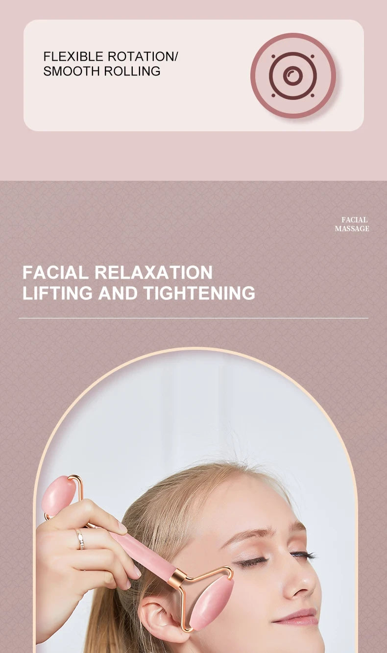 Resin Facial Massage Roller & Gua Sha Set