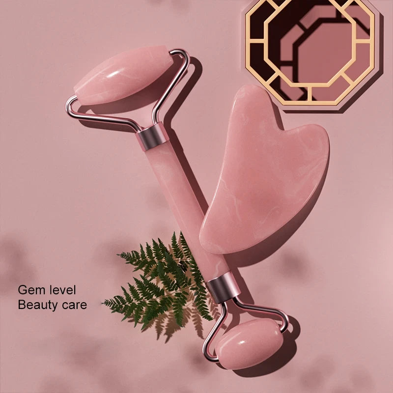 Resin Facial Massage Roller & Gua Sha Set