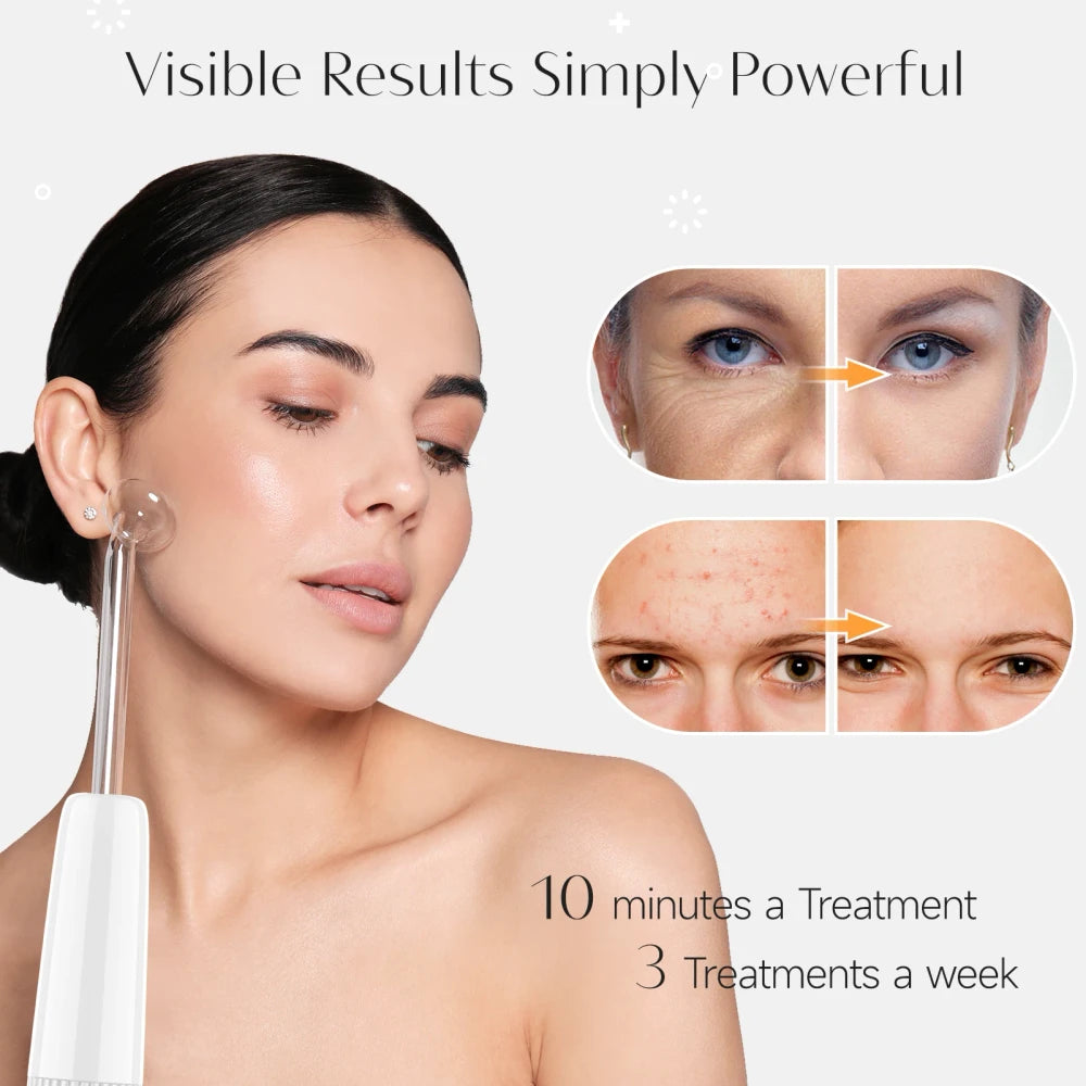 High Frequency Facial Wand | 6-Electrode Acne & Skin Care Kit