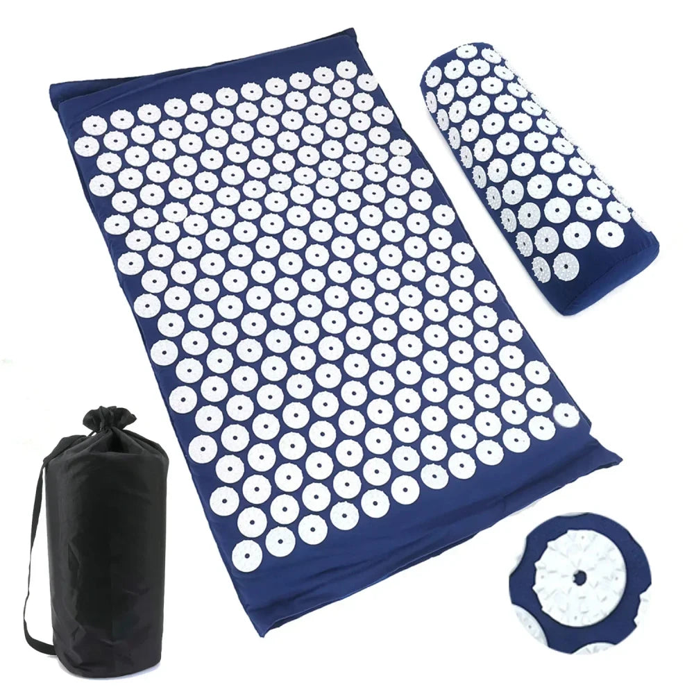 Acupressure Mat & Neck Pillow Set | Back Pain & Sleep Relief