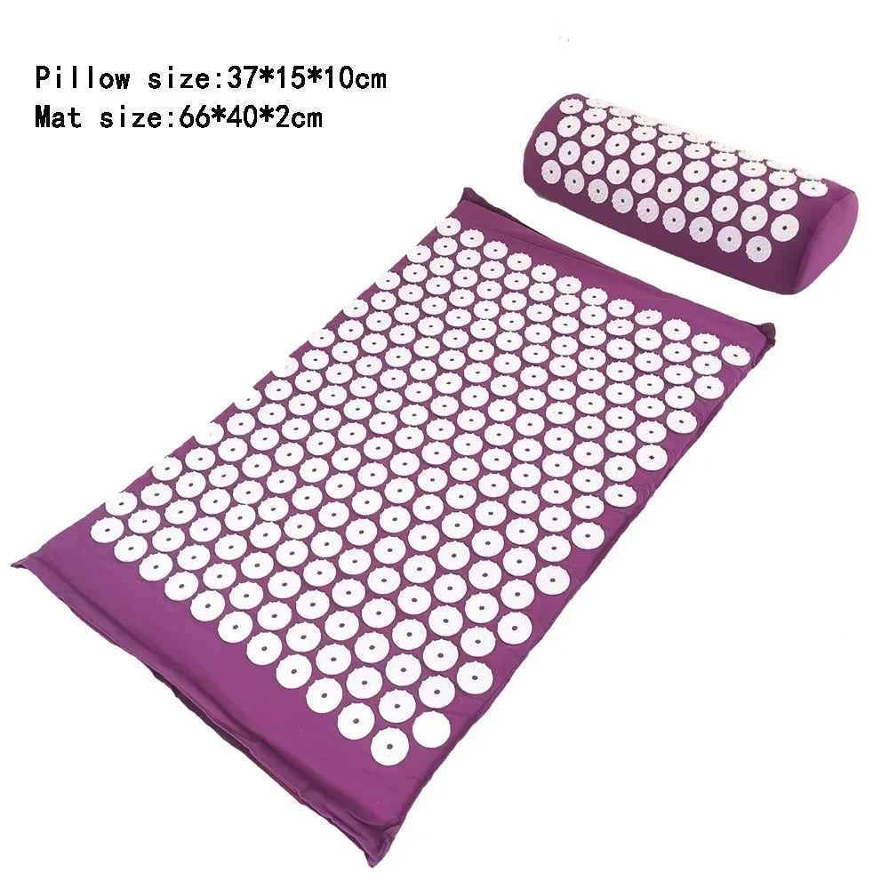 Acupressure Mat & Neck Pillow Set | Back Pain & Sleep Relief