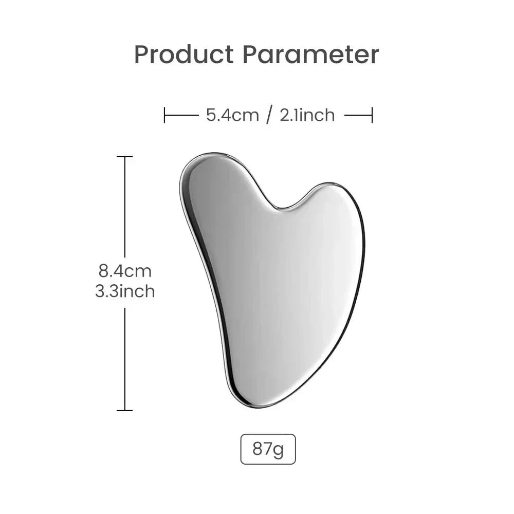 Stainless Steel Gua Sha Facial Scraper | Face Lift & Lymphatic Drainage