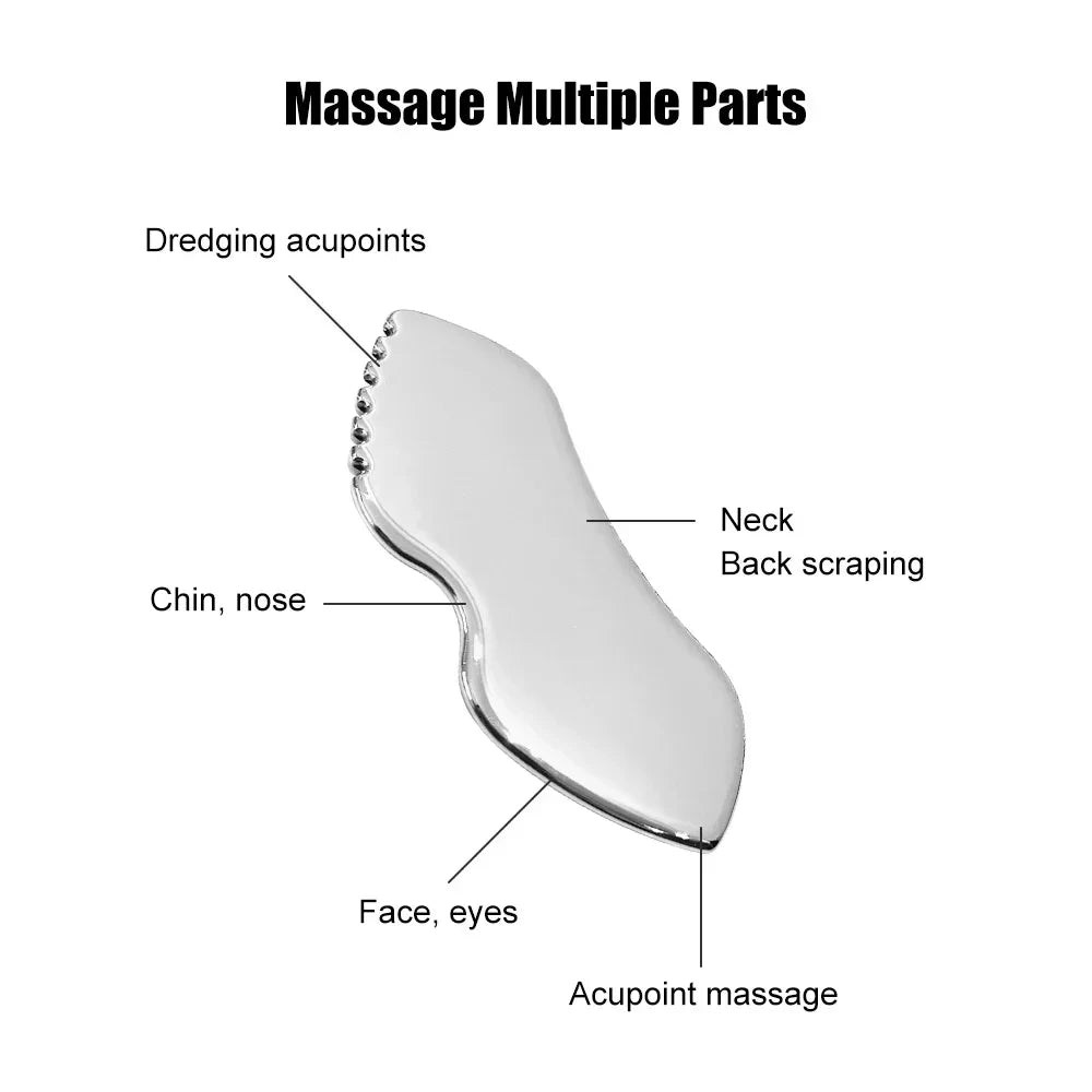 Stainless Steel Gua Sha Facial Scraper | Face Lift & Lymphatic Drainage
