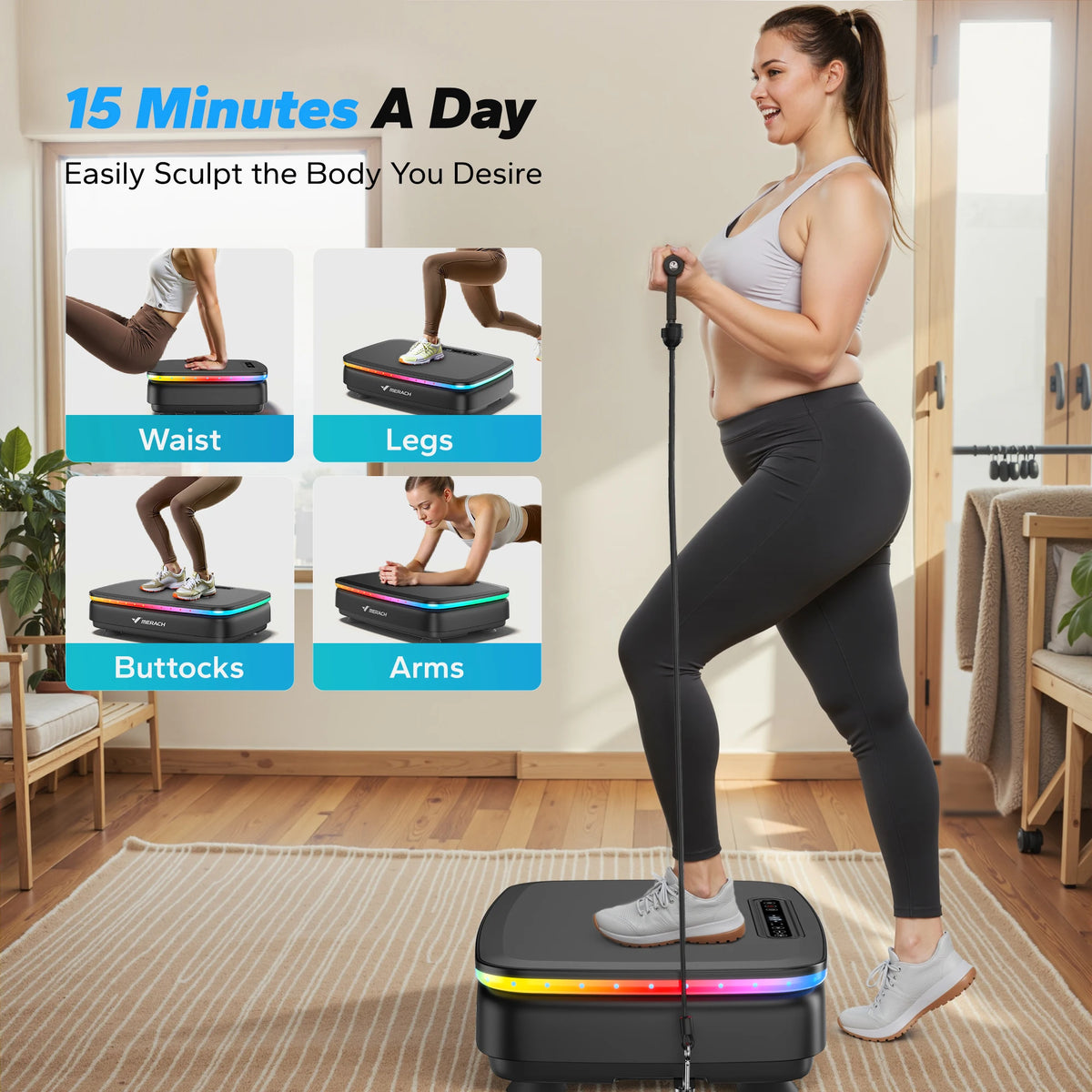 Vibration Plate – Whole Body Fitness Machine with Bluetooth & LED Lights | Own Your Glow
