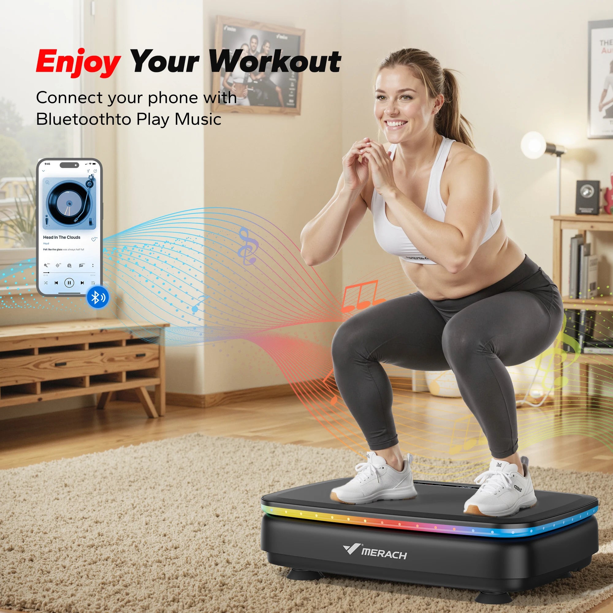 Vibration Plate – Whole Body Fitness Machine with Bluetooth & LED Lights | Own Your Glow
