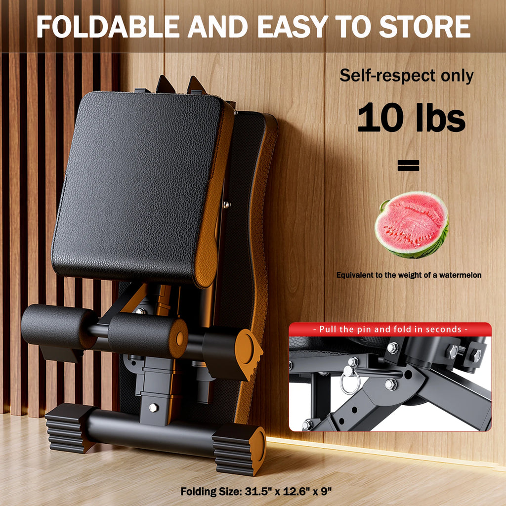 Adjustable Weight Bench – Foldable Incline & Decline Bench, 1,000 lb Capacity | Own Your Glow