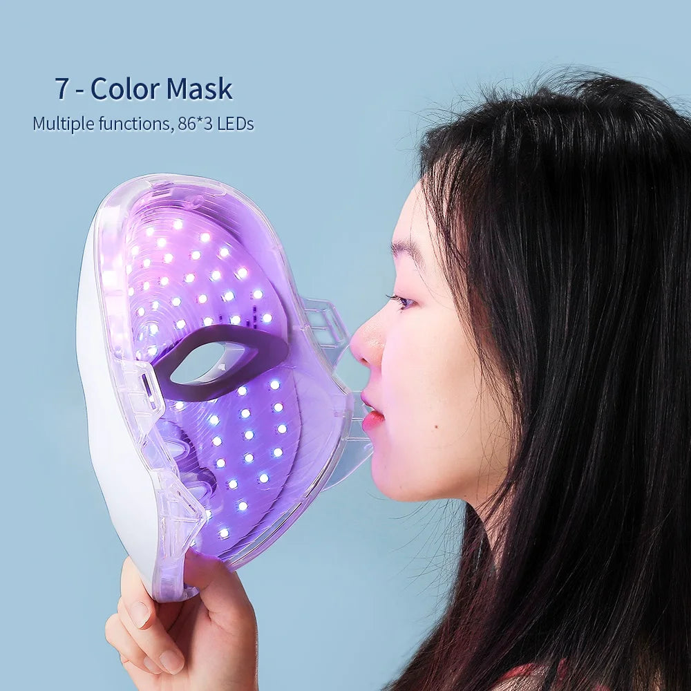 LED Light Therapy Face & Neck Mask – 7-Color Anti-Aging Device | Own Your Glow