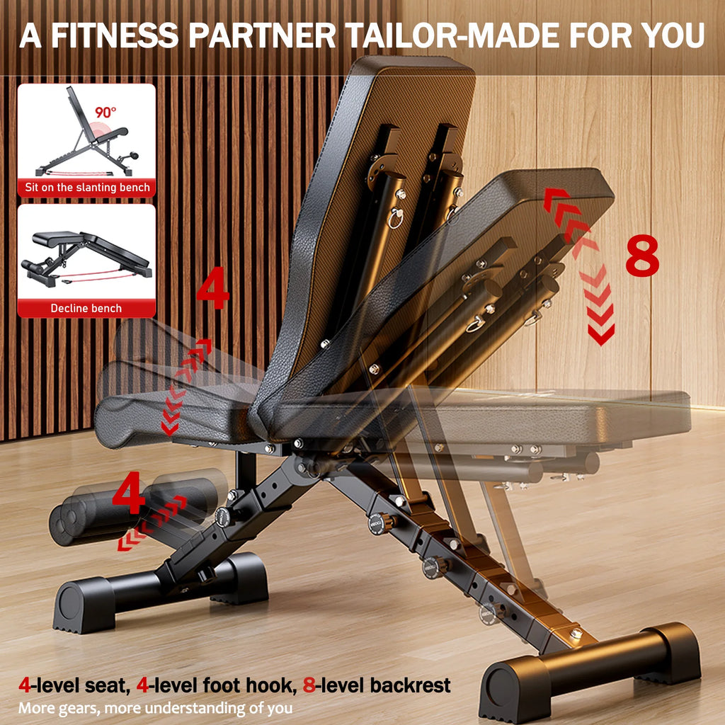 Adjustable Weight Bench – Foldable Incline & Decline Bench, 1,000 lb Capacity | Own Your Glow