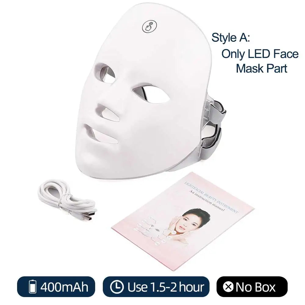 LED Light Therapy Face & Neck Mask – 7-Color Anti-Aging Device | Own Your Glow
